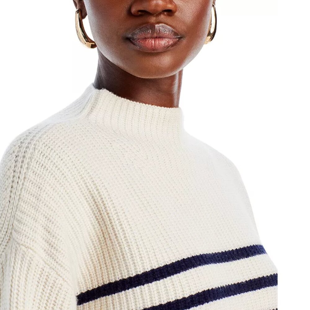 Rails Claudia Stripe Sweater Medium Mock Neck Rib… - image 8